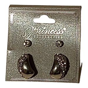 Stud‎ earrings round pearlescent 1" lengh